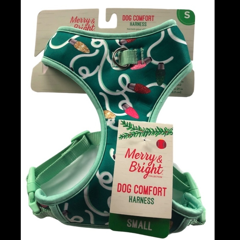 NWT Lights neoprene Christmas Holiday dog harness S
